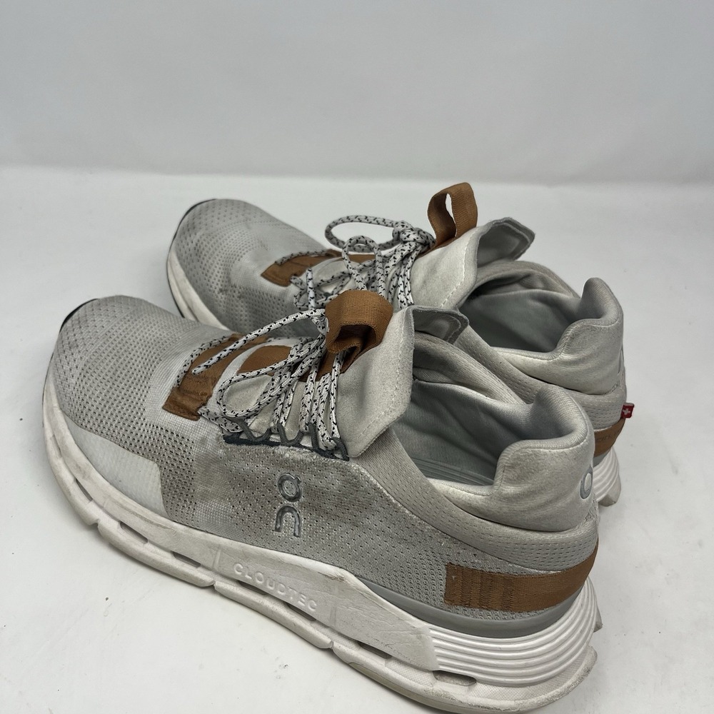 On Cloudnova Running Sneakers Shoes Cloud White Pearl Brown Womens Size 8